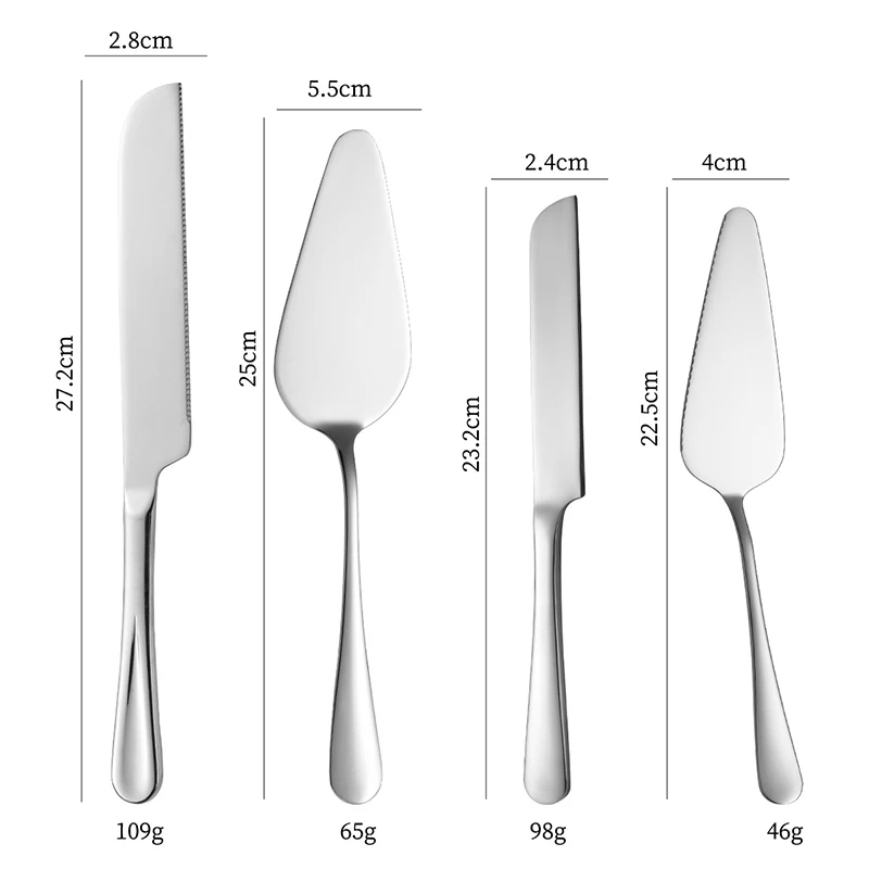 Stainless Steel Cake Cutting Spatula Knife Set Multi-Purpose Pastry Pizza Cheese Server Utensils Resuable Tableware for Wedding