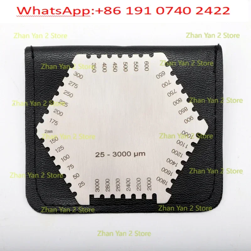 5PCS Stainless steel hexagonal wet film comb  thickness gauge card comb gauge paint ink coating  25-3000um