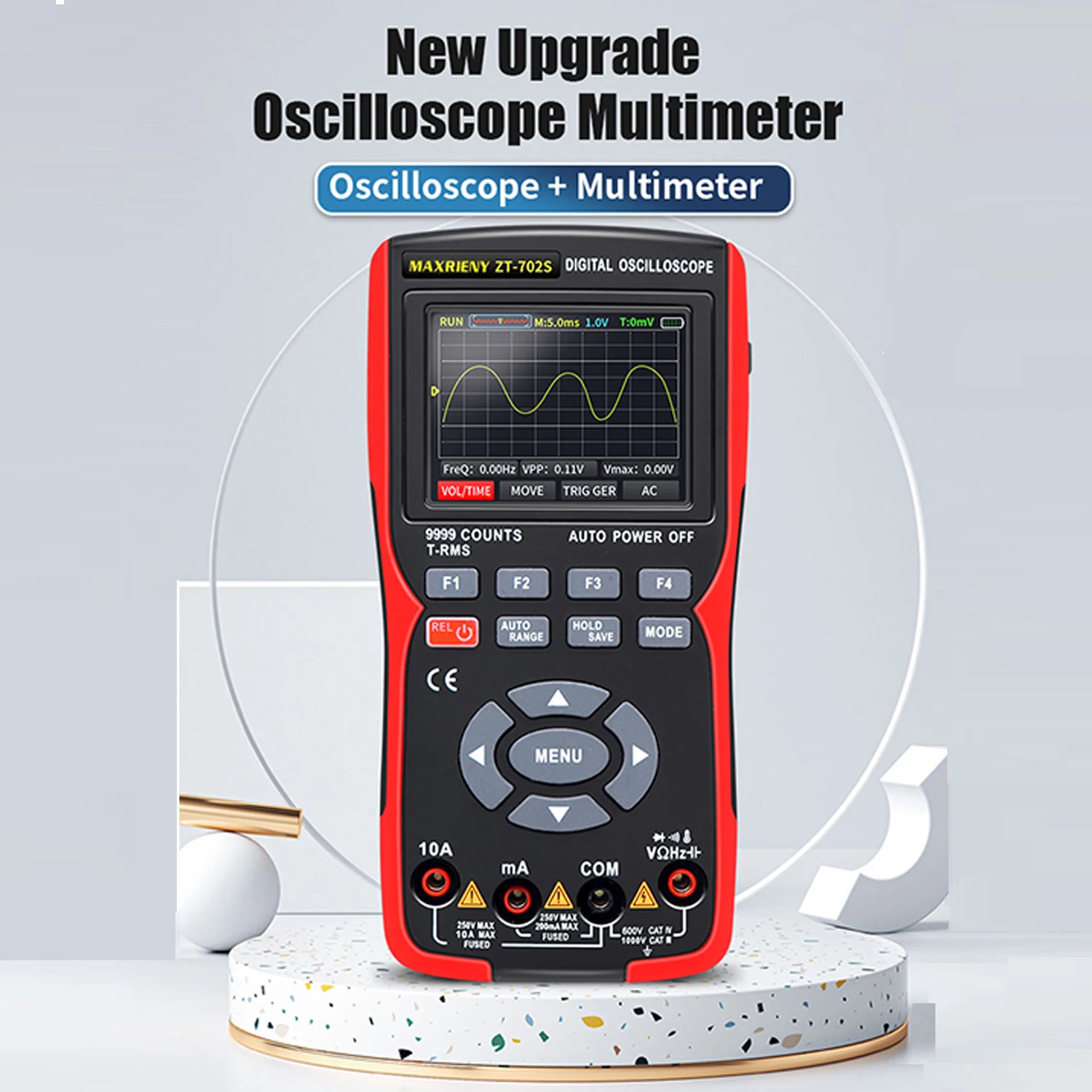 Oscilloscope numérique ZT702S, générateur de signal, document de 2.9 pouces, outil de tension d\'écran, oscilloscope intelligent professionnel