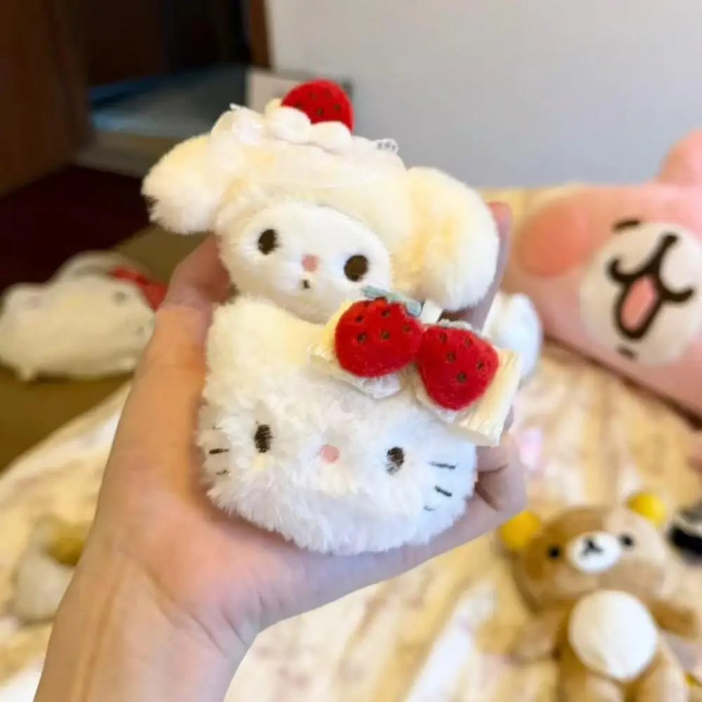 Sanrio Japanese Hello Kitty Melody Hairclip Sweet Stuffed Hair Rope Cartoon Cute Strawberry Bowknot Kitty Cat Hairpin Hair Rope