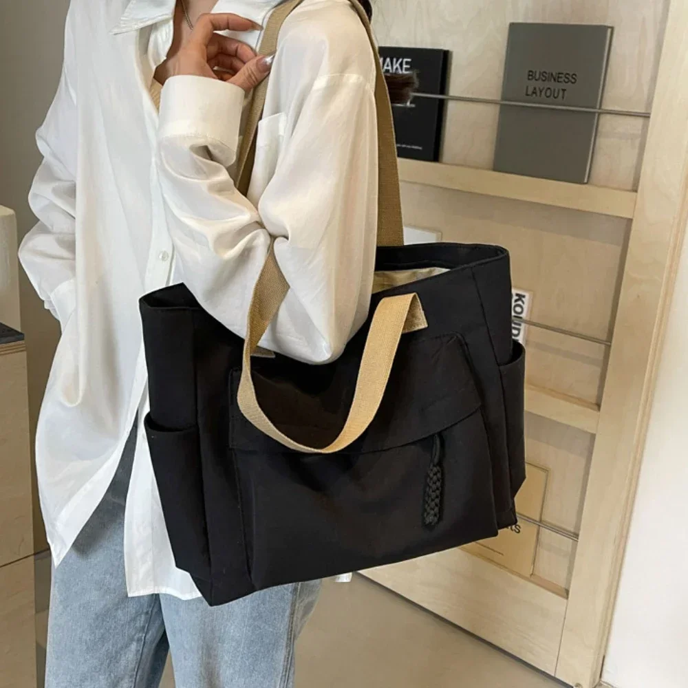 2025 Новая повседневная сумка через плечо, холщовая сумка для женщин большой вместимости, летняя студенческая дорожная сумка-тоут, женские сумки
