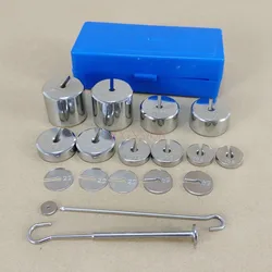 17Pcs/Set 2g-200g Metal Slotted Weight Set Scale Balance Calibration with Hanger Case Physics Experiment