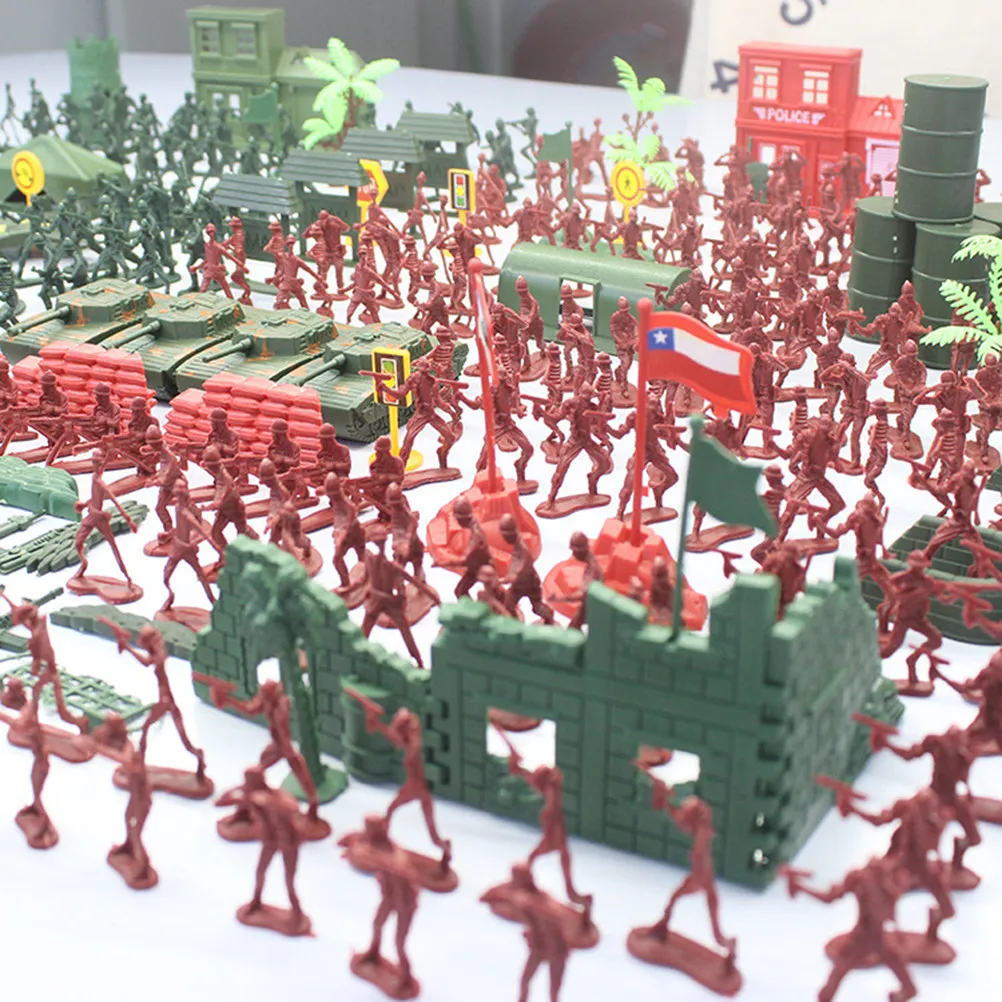 

330 Pcs Kids Army Toys Action Figures for Boys Little Soldiers Tank Base Playset