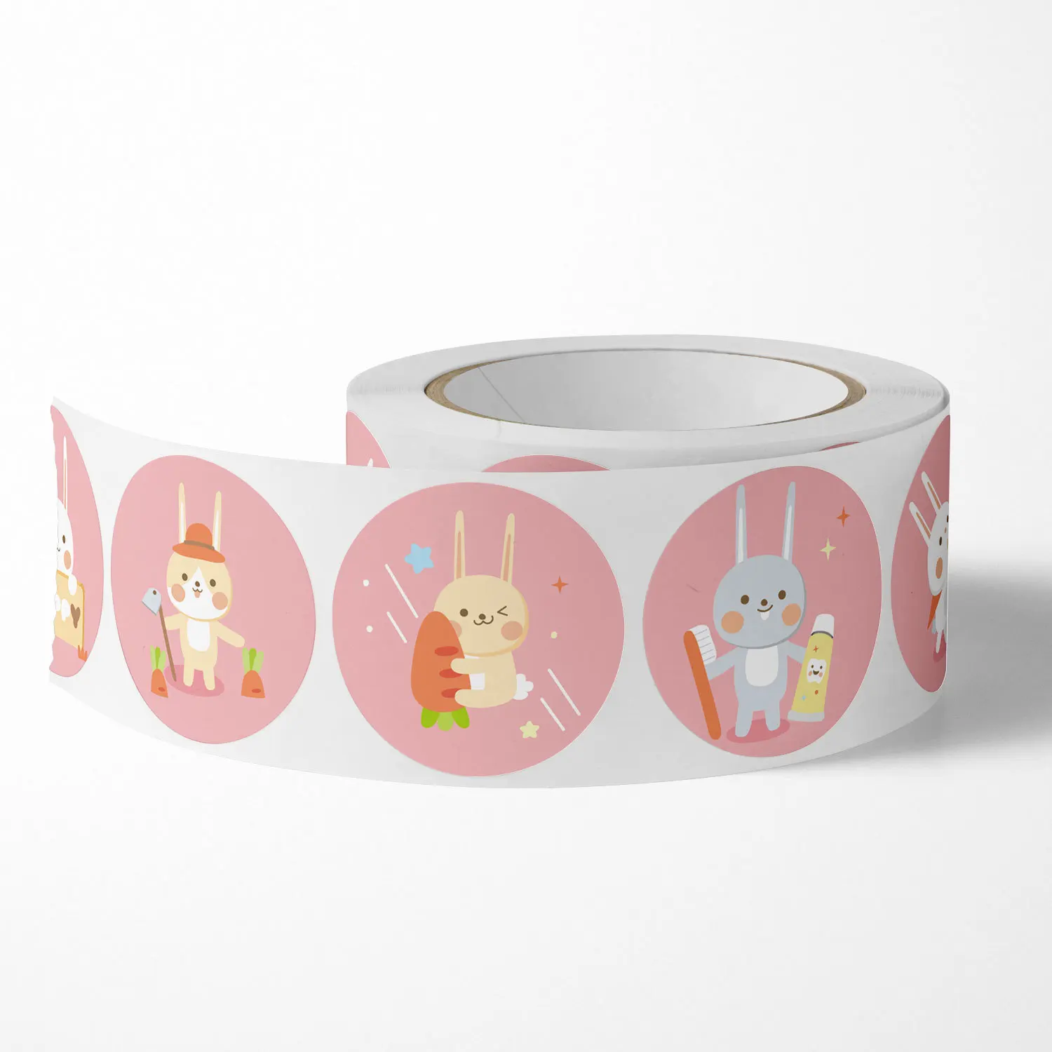 50-500pcs Cute Rabbit Cartoon Animal Stickers Kids DIY Scrapbook Phone Reward Seal Label Wall Sticker Student Stationery Sticker