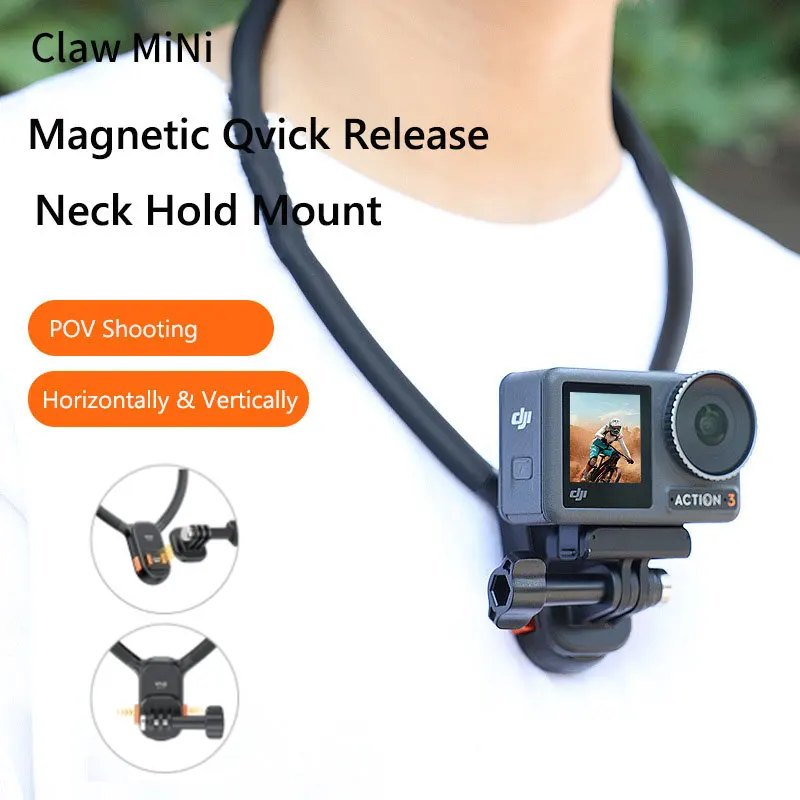 

VRIG Claw Mini Quick Release Magnetic Neck Holder POV Mount For GoPro Hero 12 11 10 9 8 Insta360 Osmo Action Camera Accessories