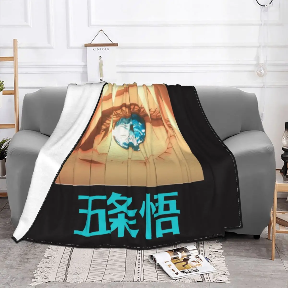 Gojo Satoru Collage Manga Blanket Fleece Spring Autumn Jujutsu Kaisen Anime Super Warm Throw Blankets for Sofa Couch Bedspreads