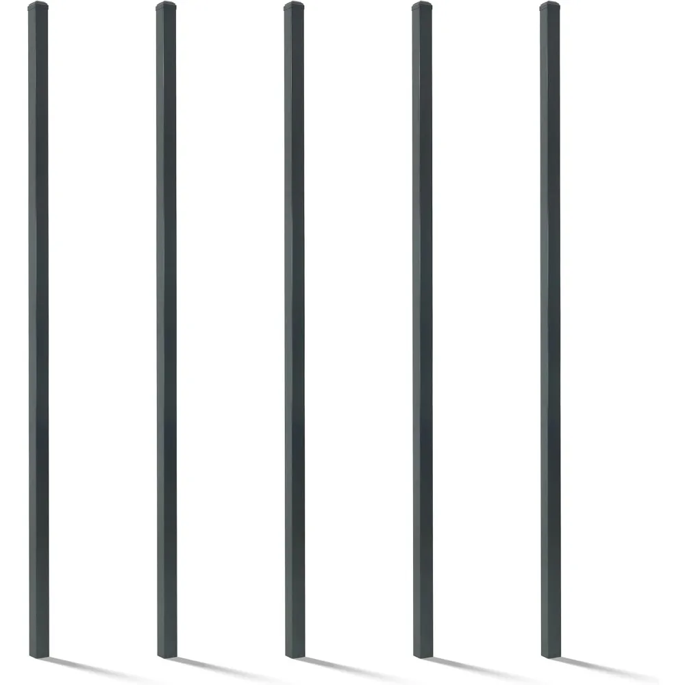 Heavy Duty 7FT Outdoor Steel Fencing Border Post, 16 Gauge Anti-Rust Metal Fence Post, 2” Diameter Decorative Garden Fence Post