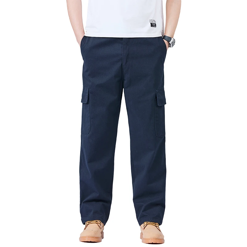 Automne capable ample jambe droite vêtements de travail pour hommes pantalons résistant à l'usure pour le bureau et tenue décontracté jeune énergie Sle