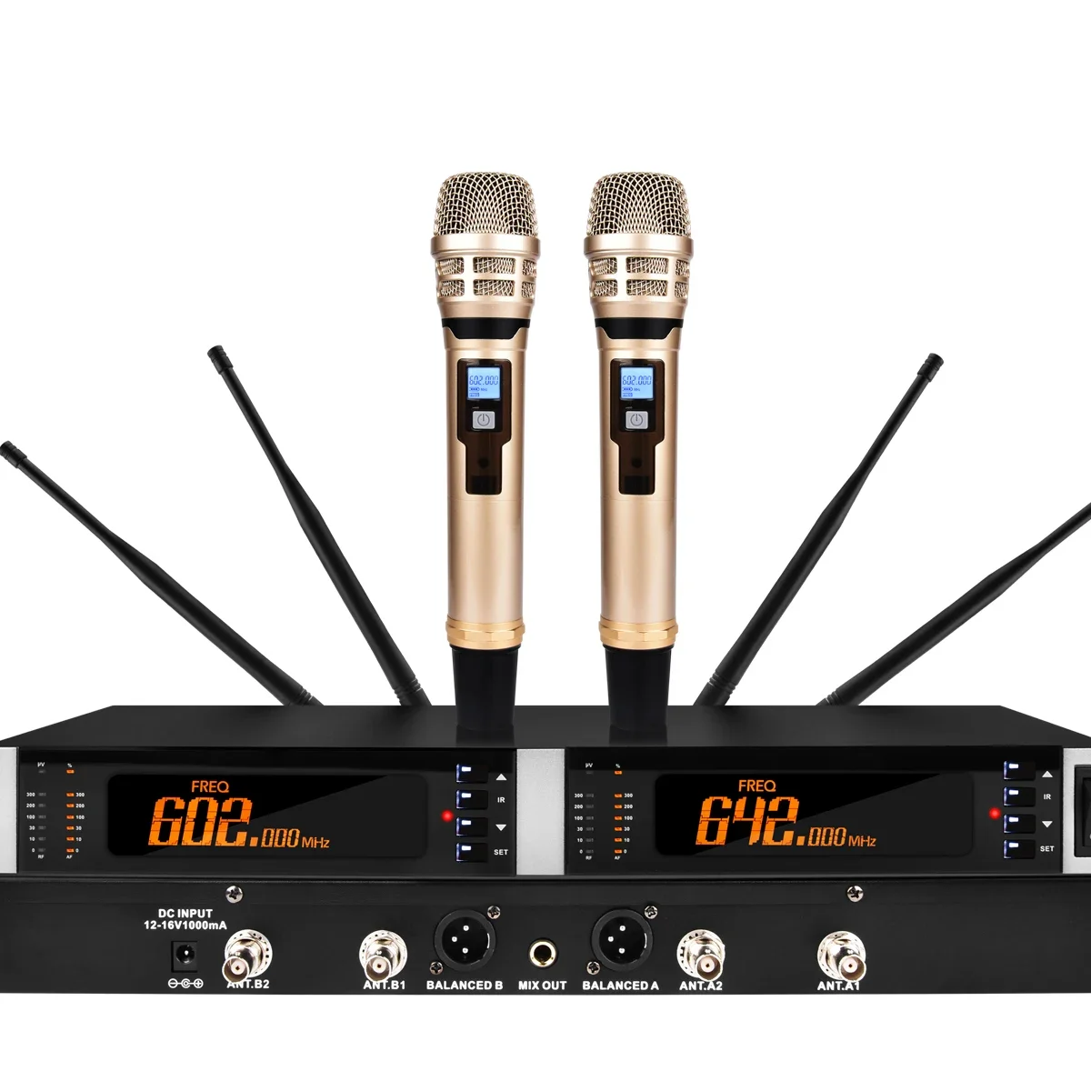 

Professional MiCWL EM7000 2 Golden KSM8 Wireless Handheld Microphone System For Stage Studio Audio Performance 500m