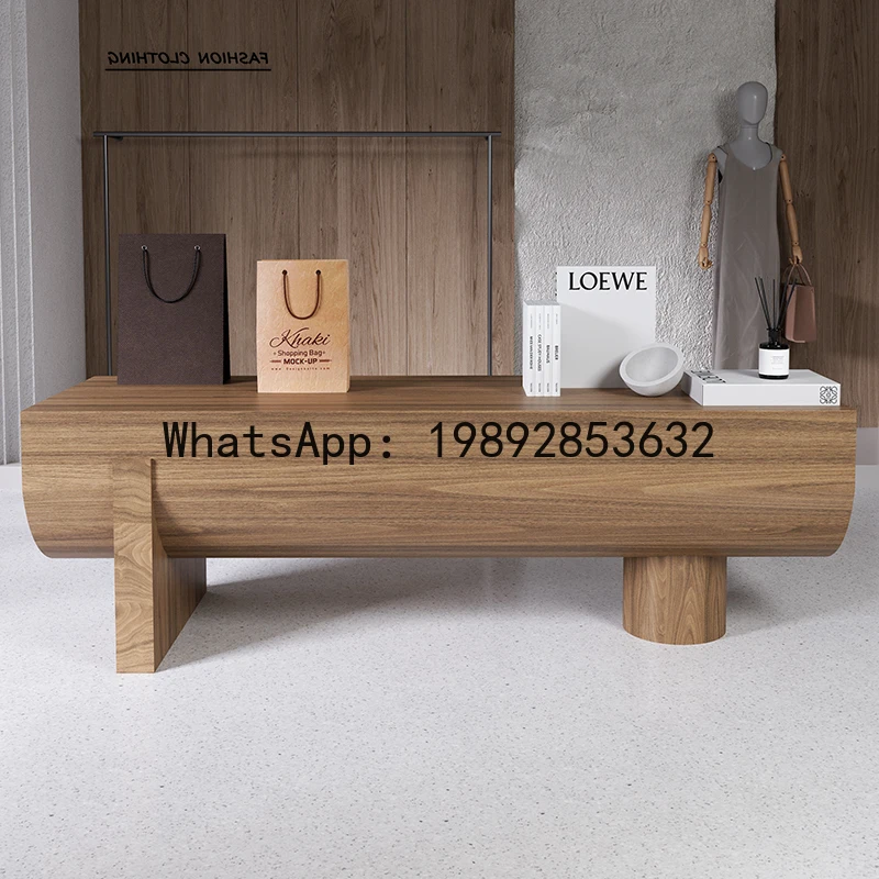 

XL Деревянный стол с текстурой дерева, креативный витрина, магазин одежды, стол цвета ореха, текущая вода