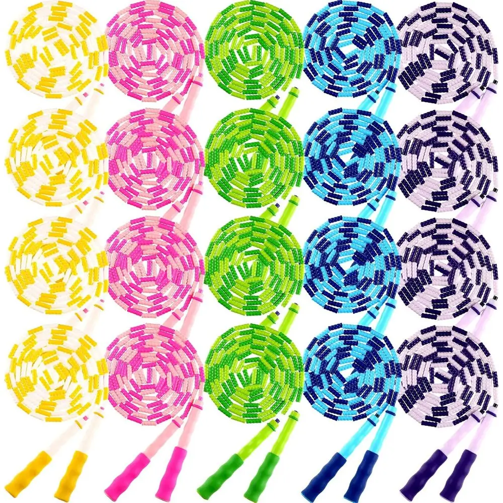 

Набор из 20 скакалок для взрослых и детей, регулируемая длина 2,8 м, разборная скакалка, оптовая продажа, скакалки с бусинами для женщин