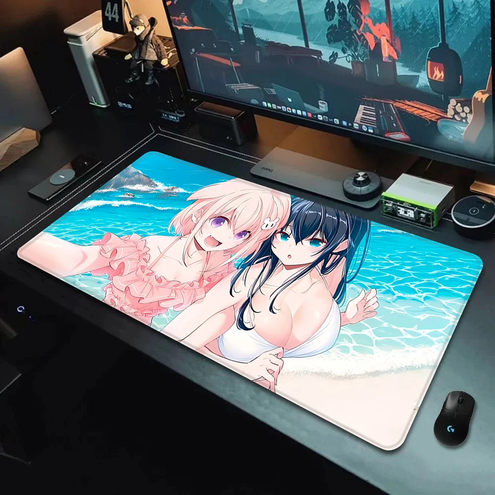 Hentai Anime Sexy Girls Big Boobs HD Printing Computer Gamers Locking Edge Non-slip Mouse Pad XXL90x40cm Keyboard PC Desk Pad