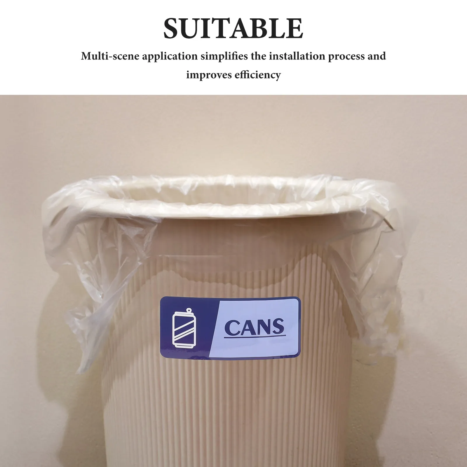 8 Sheets Garbage Collection Reminder Stickers Self-Adhesive Trash Can Label Removable Garbage Collection Sign for Sorting Cans