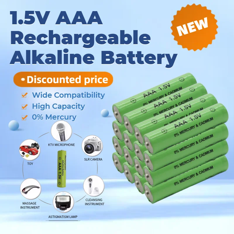 

1.5V AAA Rechargeable Battery 3000mAh High Capacity Alkaline for Clocks Mice Remote Control Electronic Devices Toys