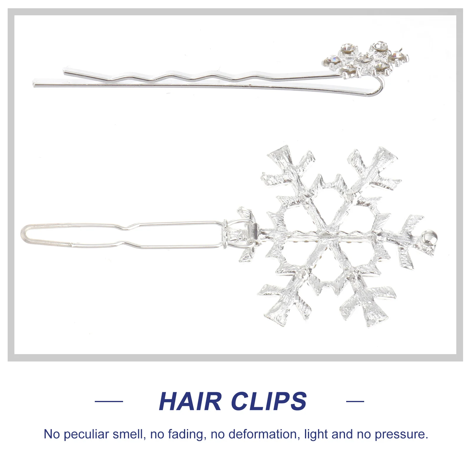 6 Pcs Snow Bobby Pins Snowflake Hair Snowflakes Silver Clip for Winter Pearl Girls Bridal Hairpins Curls