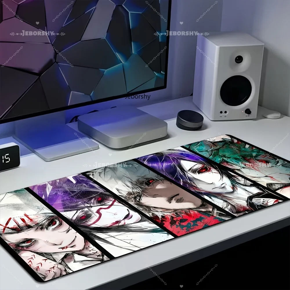 Tokyo Ghoul Character Collage Large Mouse Pad, Dark Anime Desk Mat, Non-Slip Gaming Keyboard Pad