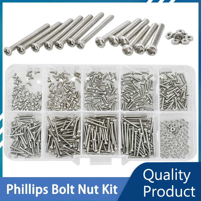 Edelstahl gläser Uhren schrauben muttern Set Phillips Kreuz runder Kopf Motherboard Leiterplatte schrauben Kit m1 m 1,2 m 1,4 m 1,6 kleine Schrauben