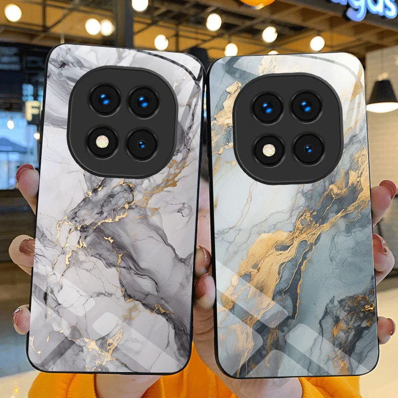 Hard Tempered Glass Case For Xiaomi Redmi Note 15 Pro Pro+ 5G 4G Protective Cover Marble Pattern Back Shell Fundas