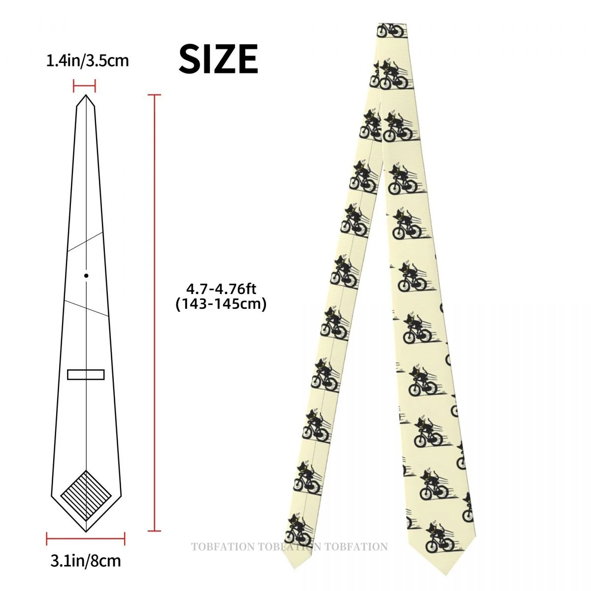 Bicycle Ride Riding New 3D Printing Tie 8cm Wide Polyester Necktie Shirt Accessories Party Decoration