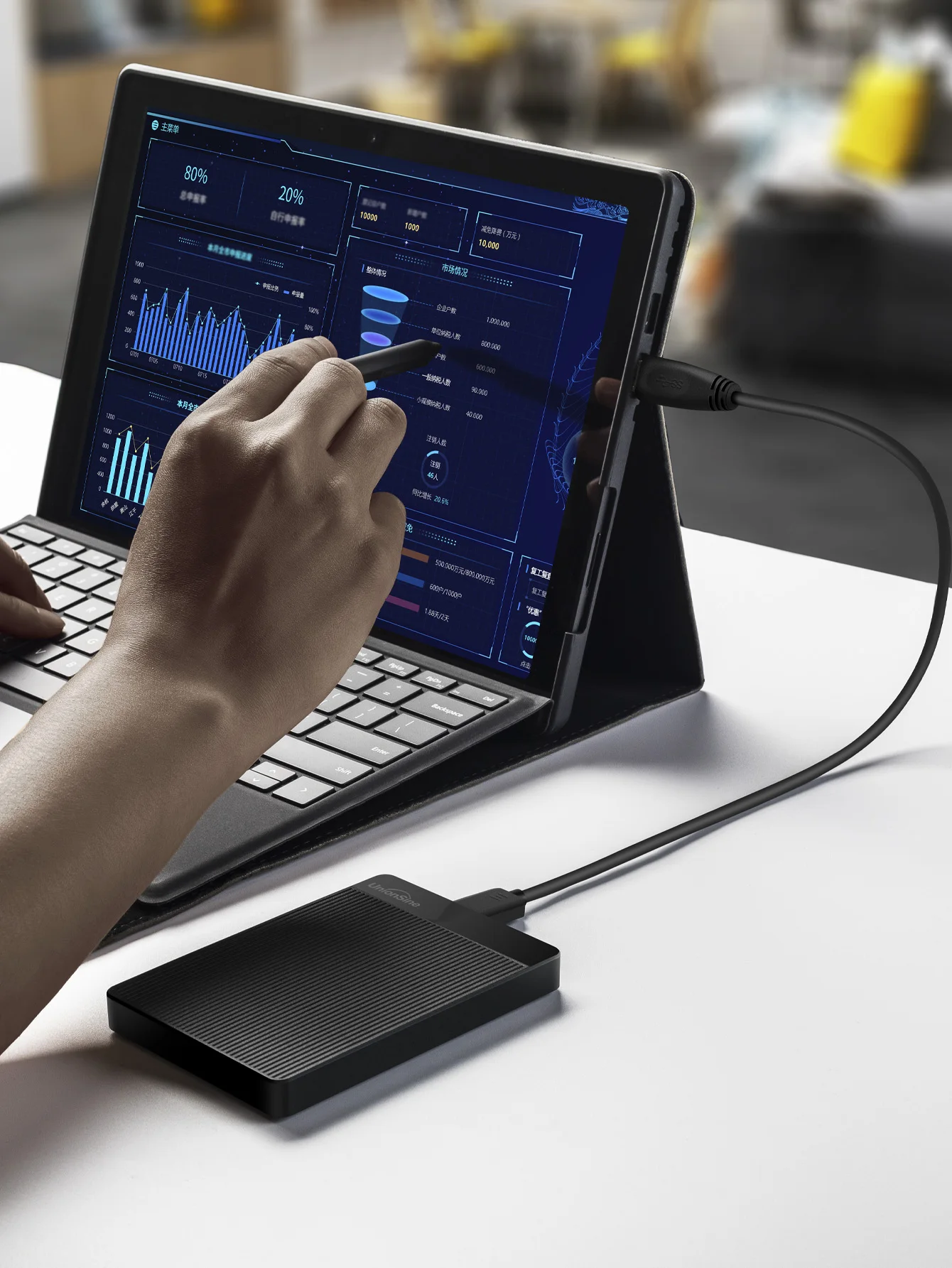 UnionSine 500GB 외장하드 – 사진, 동영상, 게임 저장용 휴대용 드라이브 | USB 3.0 플러그 앤 플레이 | 매트 블랙 미니멀 디자인 | PC, Mac, Xbox 및 PS4/PS5 호환 (250GB~1TB 선택가능)
