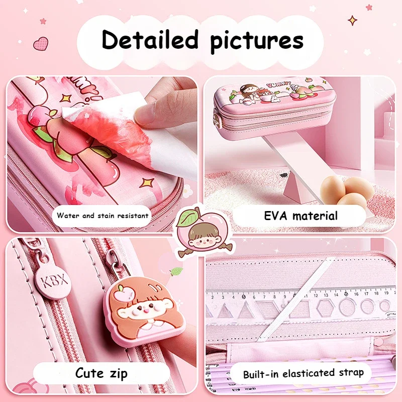 3D Double Layer Pencil Bag Student Models Stationery Box Boys and Girls New Popular Pencil Case Double Waterproof Large Capacity