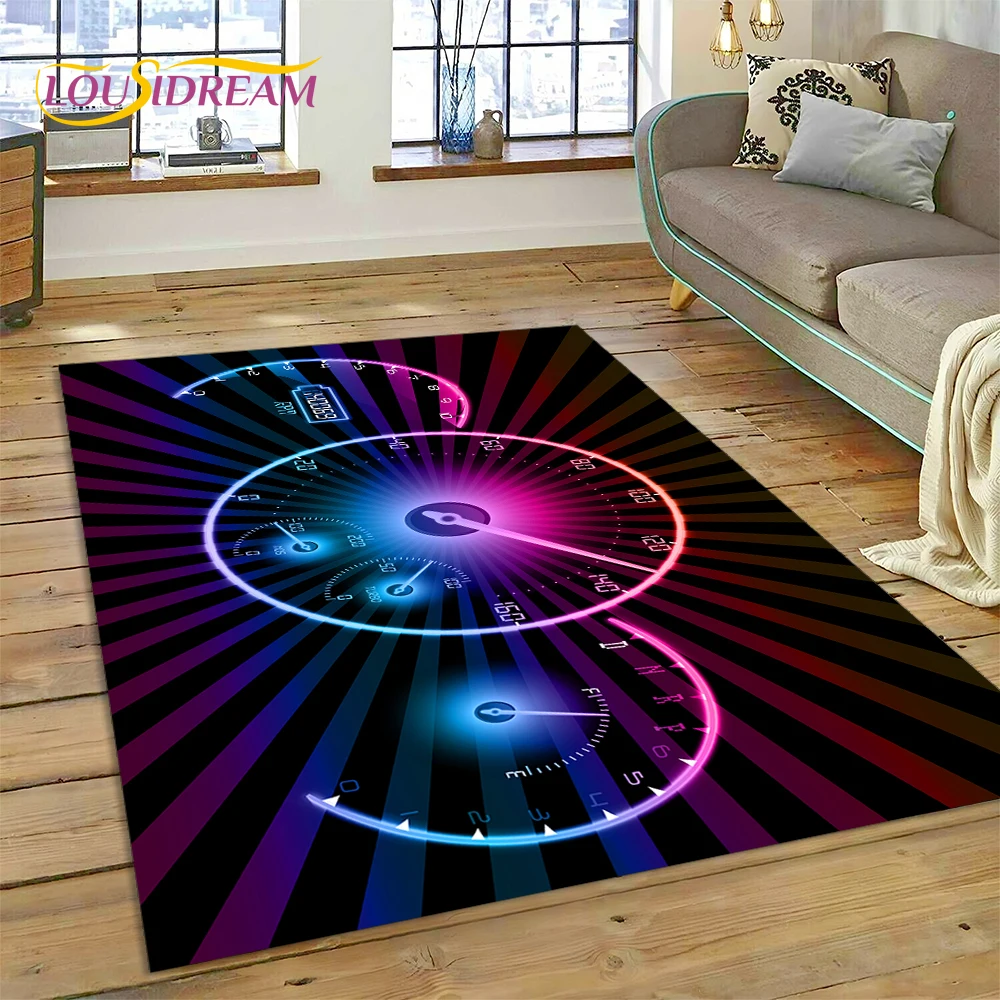 3D Car Dashboard Machine Control Screen Racing Carpet Rug for Bedroom Living Room Home Sofa Decoration, Kid Game Decor Floor Mat