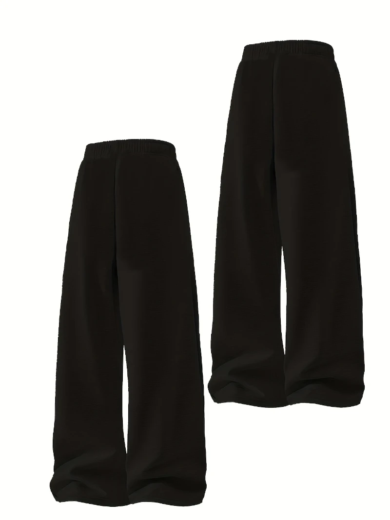 طقم سراويل رياضية شديدة التحمل بأرجل مستقيمة - بنطال حراري للشتاء/الربيع/الخريف مع خصر وجيوب برباط مطاطي #2