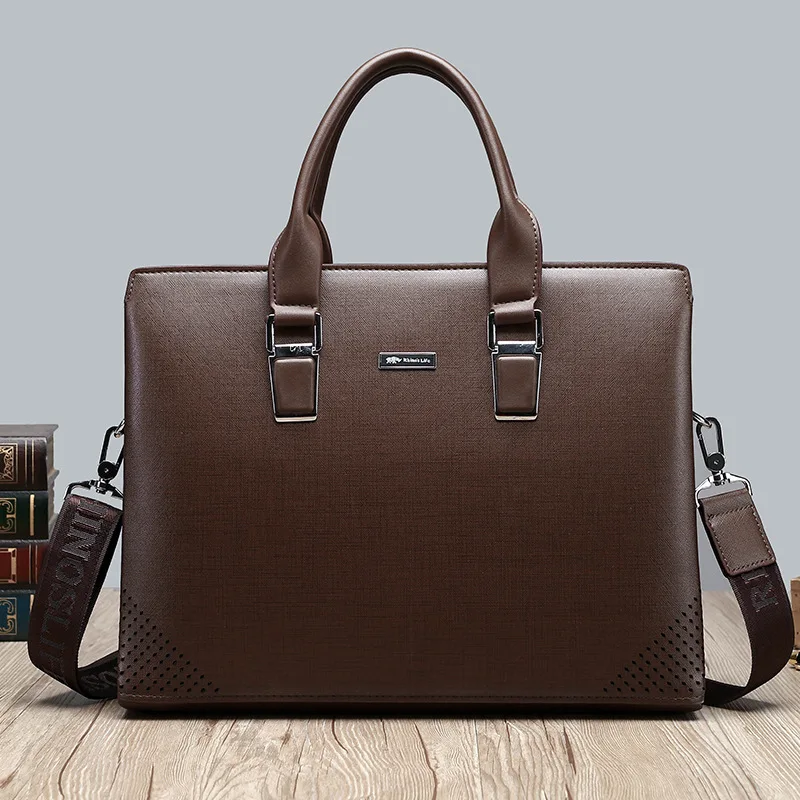 

Executive Briefcase For Men PU Leather Handbag Laptop Folder Shoulder Business Messenger Crossbody Bag Portfolio For Documents