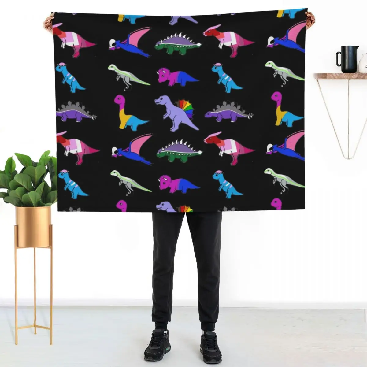 

Pride Dinosaurs Throw Blanket Faux Fur Soft Warm Blanket for Bed