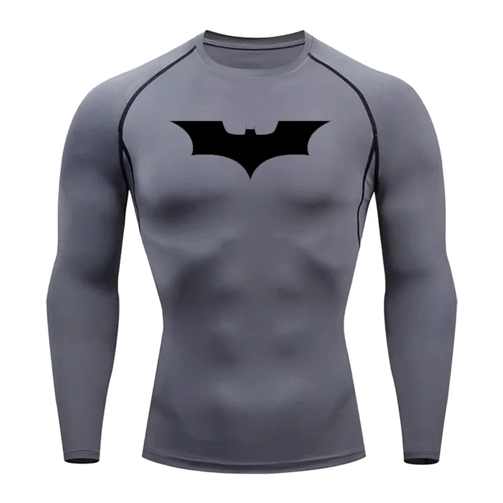 Printed Men\'s Compression Shirt Turtleneck Long Sleeve Rash Guard Gym Base Layer Undershirt Gear Athletic Shirt