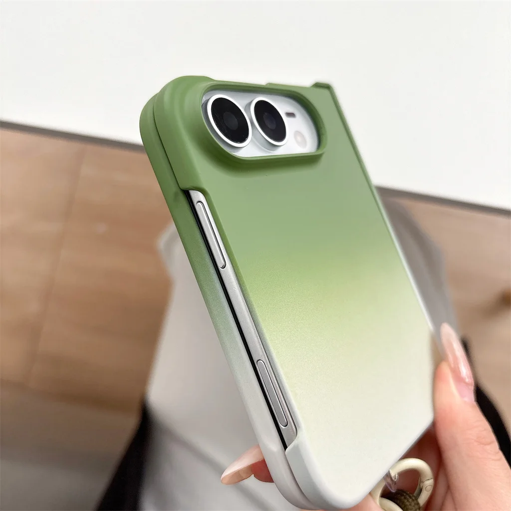 Gradient Color Hard PC Hinge Protection Phone Case with Braided Colorful Rope Wrist Hand Strap For Apple iPhone Ultra 18 Fold - view 5