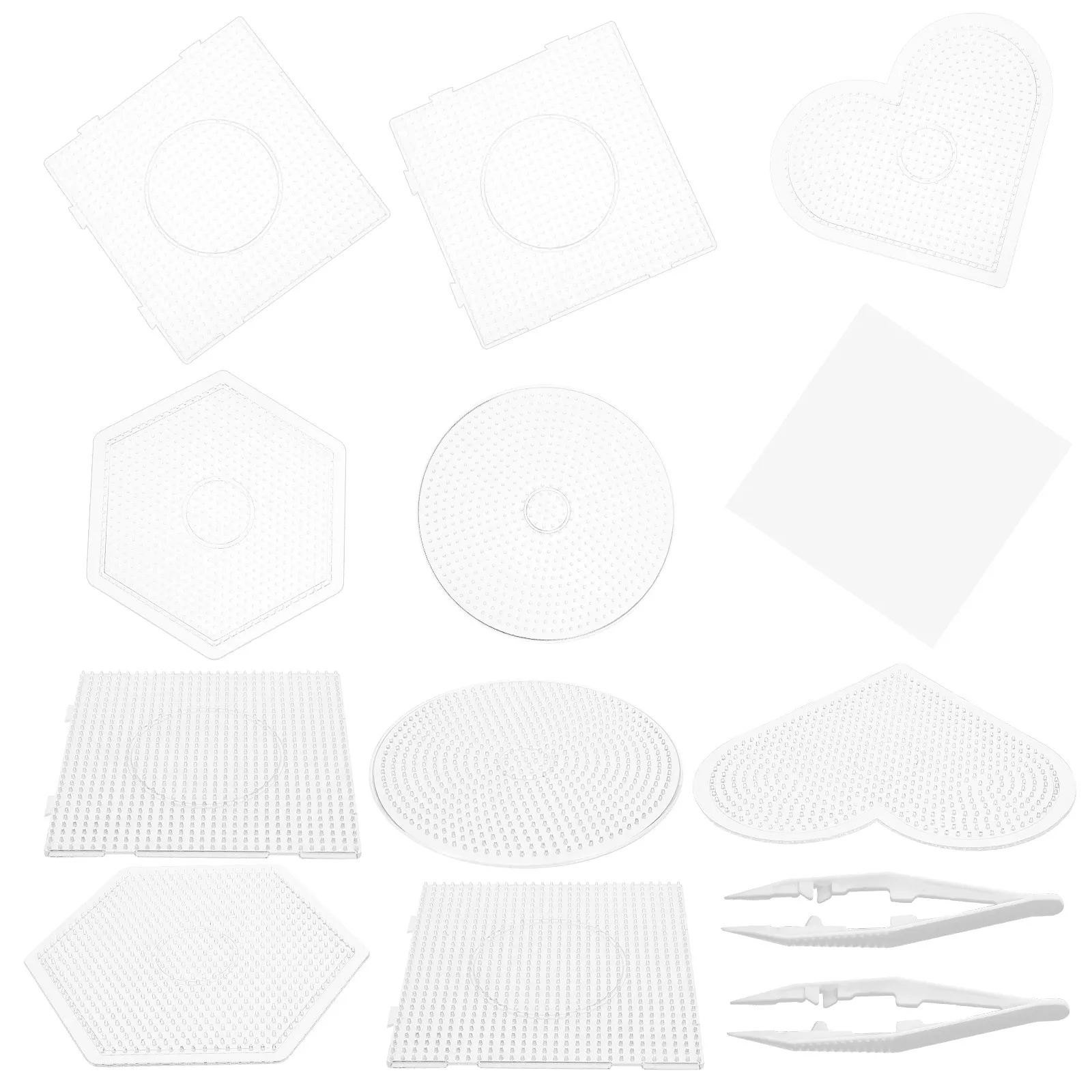 

1 Set Large Fuse Beads Boards Clear Plastic Pegboards Suitable for 5Mm Beads DIY Craft Fuse Bead Pegboard Multi-Shape