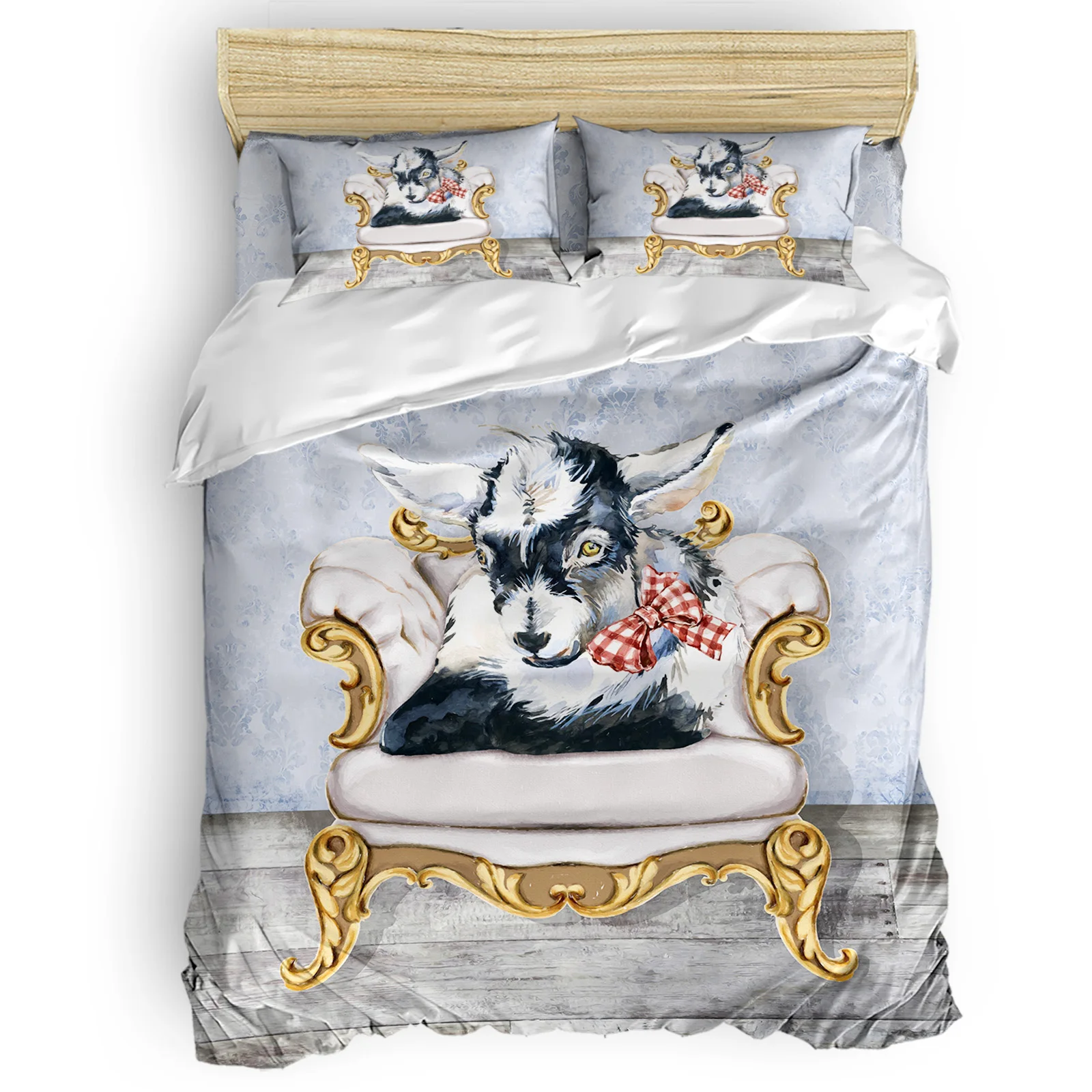 

Sheep Sitting On Sofa Retro Vintage Sofa Farm Comfortable Household Goods Bedroom Bed Luxury Duvet Cover 2/3/4 Pieces