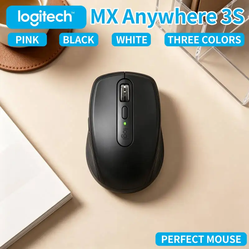 Wireless MX Anywhere 3S - Darkfield 8K DPI, MagSpeed Scroll, USB-C Fast Charge, Great for Field Work & Corporate Office