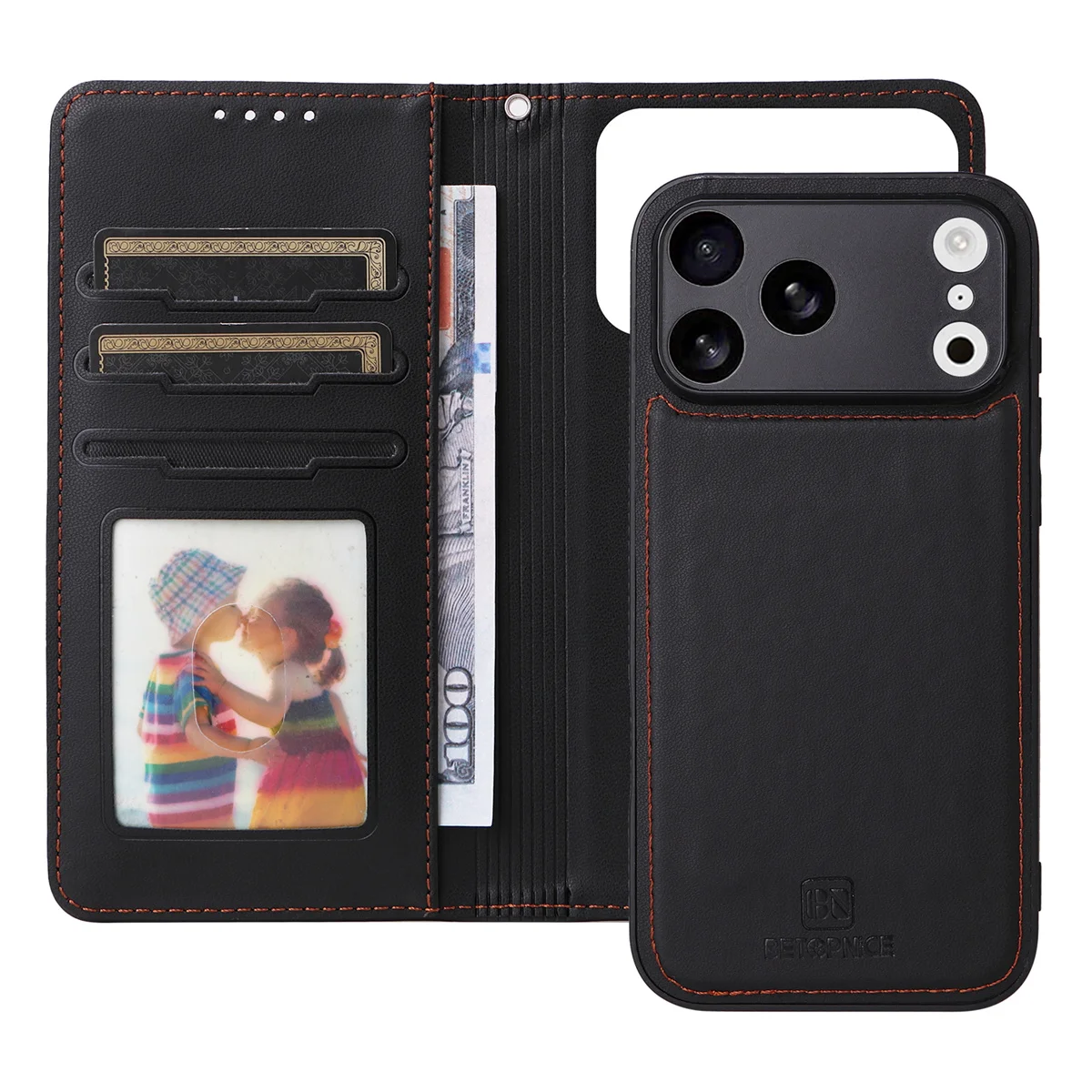 

BETOPNICE 2 in 1 Detachable Magnetic Flip Leather Case for iPhone 17 Pro Max 17 Air 17 Pro 17 Magnet Clasp Book Folio Flip Cover