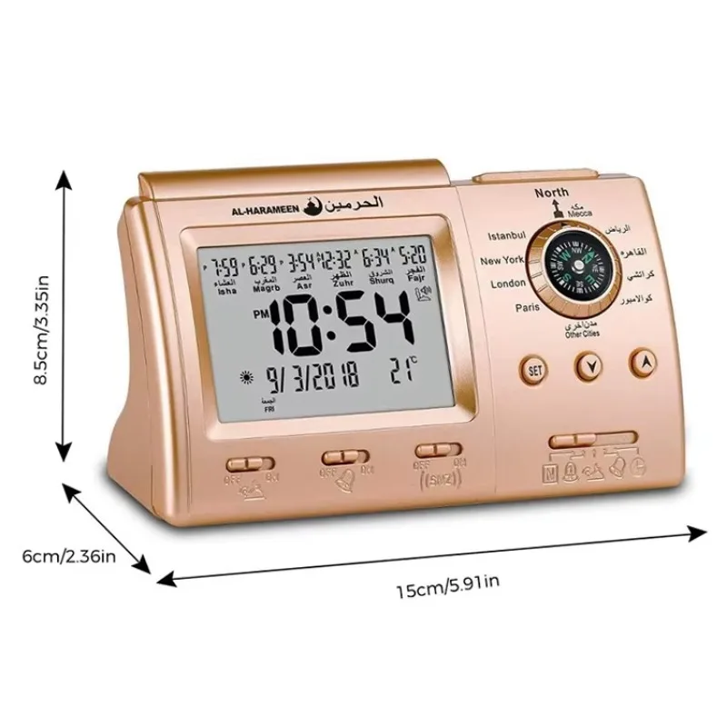 Athan Azan Tablet Clock 10.1' Digital Calendar Day Clock for Islam Gifts Ramadan Gifts