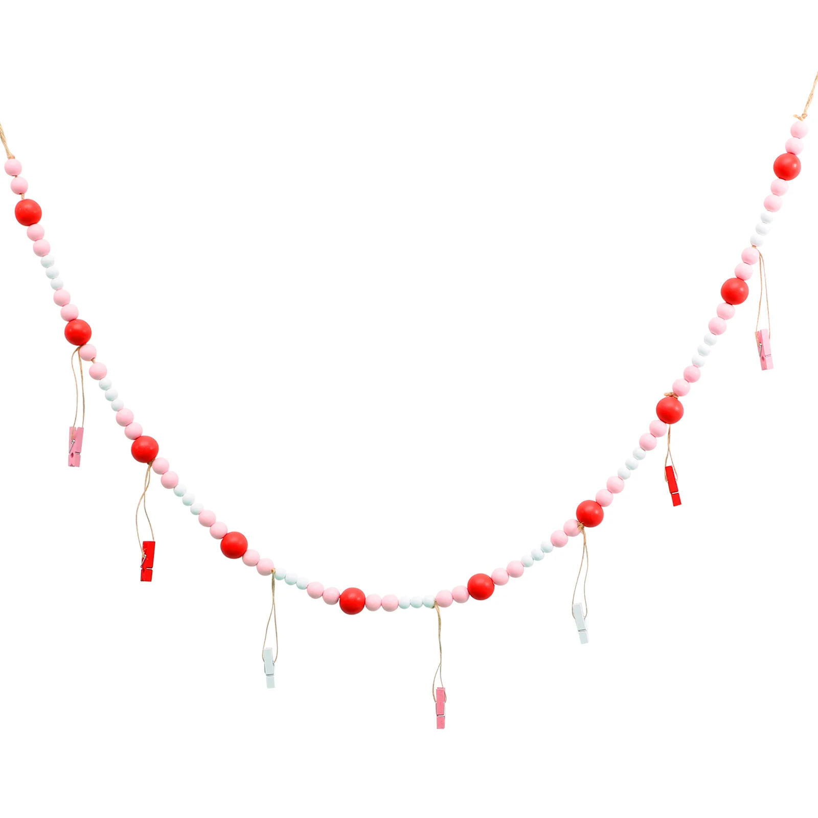 خشبية حبة جارلاند صور الشماعات الزخرفية كليب سلسلة للجدار عرض الصور ريفي ديكور المنزل حفل زفاف #3