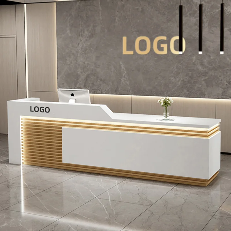 Checkout page Small shop Simple modern company Front desk Hotel reception desk Multifunctional bar counter