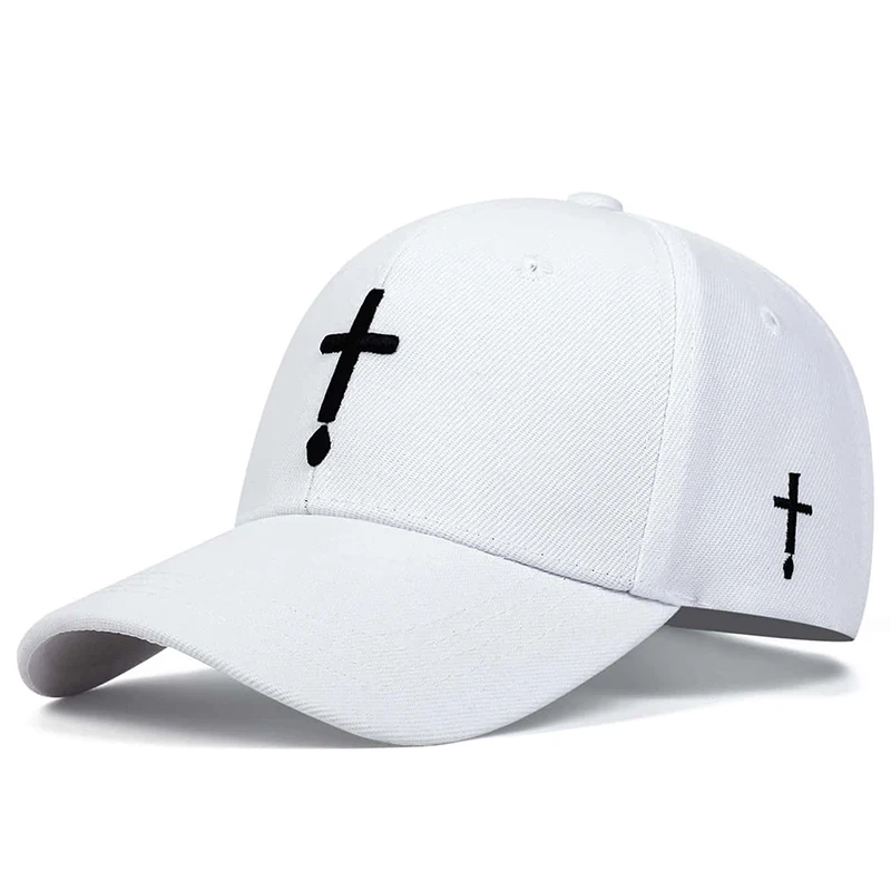 Unisex Einfache Baseballkappen mit Kreuz- und Wassertropfen-Stickerei für Frühling und Herbst, Verstellbare Freizeitmütze, Sonnenschutzhut – Detail 5