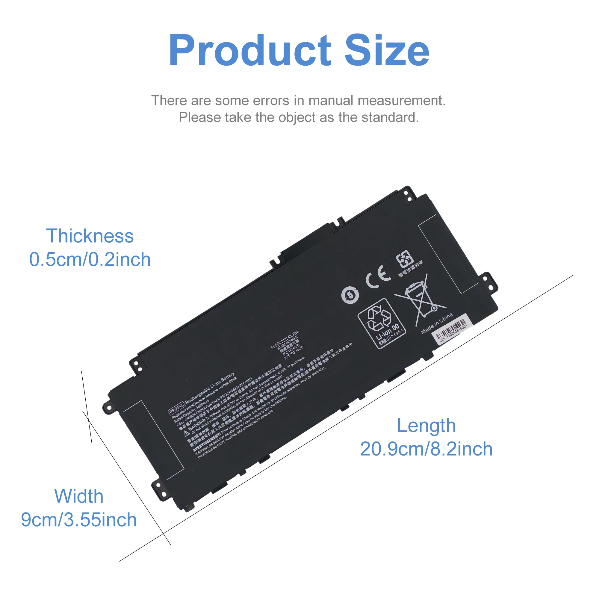 PP03XL PV03XL Laptop Battery For HP Pavilion x360 13-BB 14-DV 14-DW 14M-DW 14-DK HSTNN-LB8S HSTNN-DB9X HSTNN-OB1P