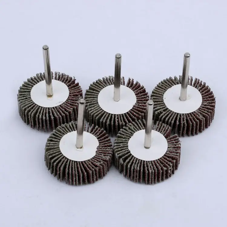 5Pcs 80#Grit Sanding Disc Sandpaper Flap Wheel Set Handle Shutter Polishing Head Mandrel Buffing Rotary Tools Dremel Accessories