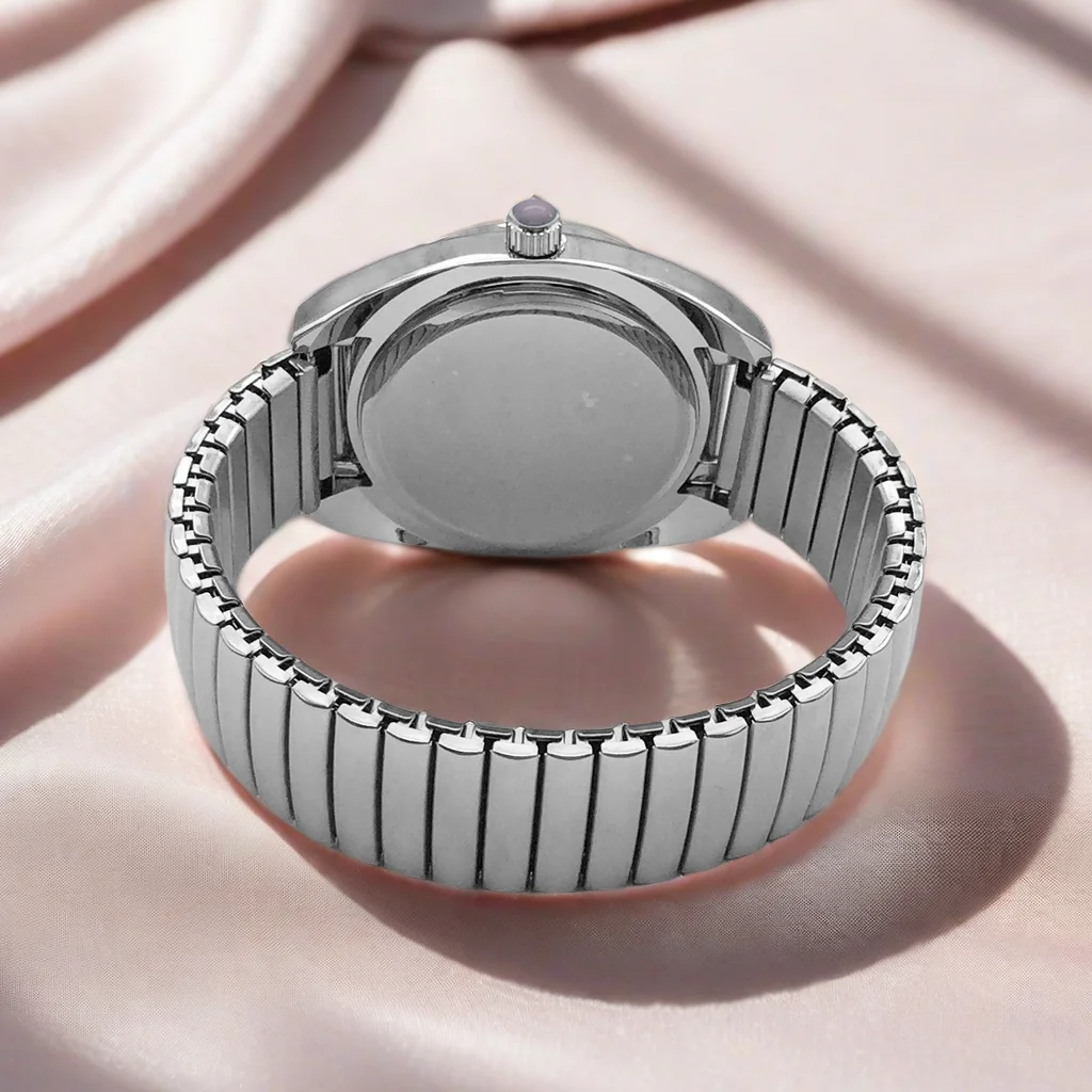 Braille Damen Taktile Uhr Expansion Band Rosa Zifferblatt