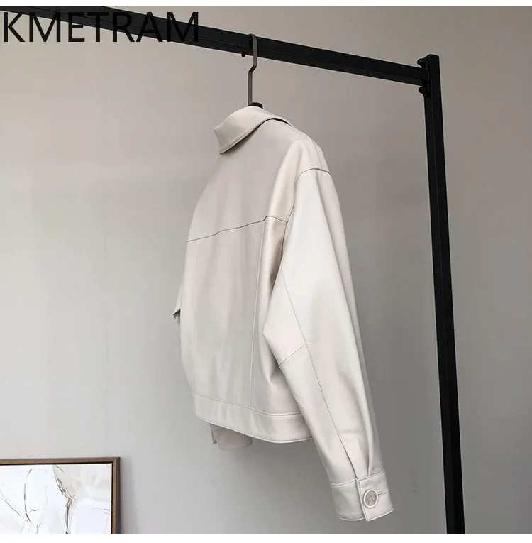 

KMETRAM Genuine Sheepskin Leather Jacket Woman Fashion Short Coat Real Leather Jackets Spring Autumn Women Clothes 2026 jaqueta