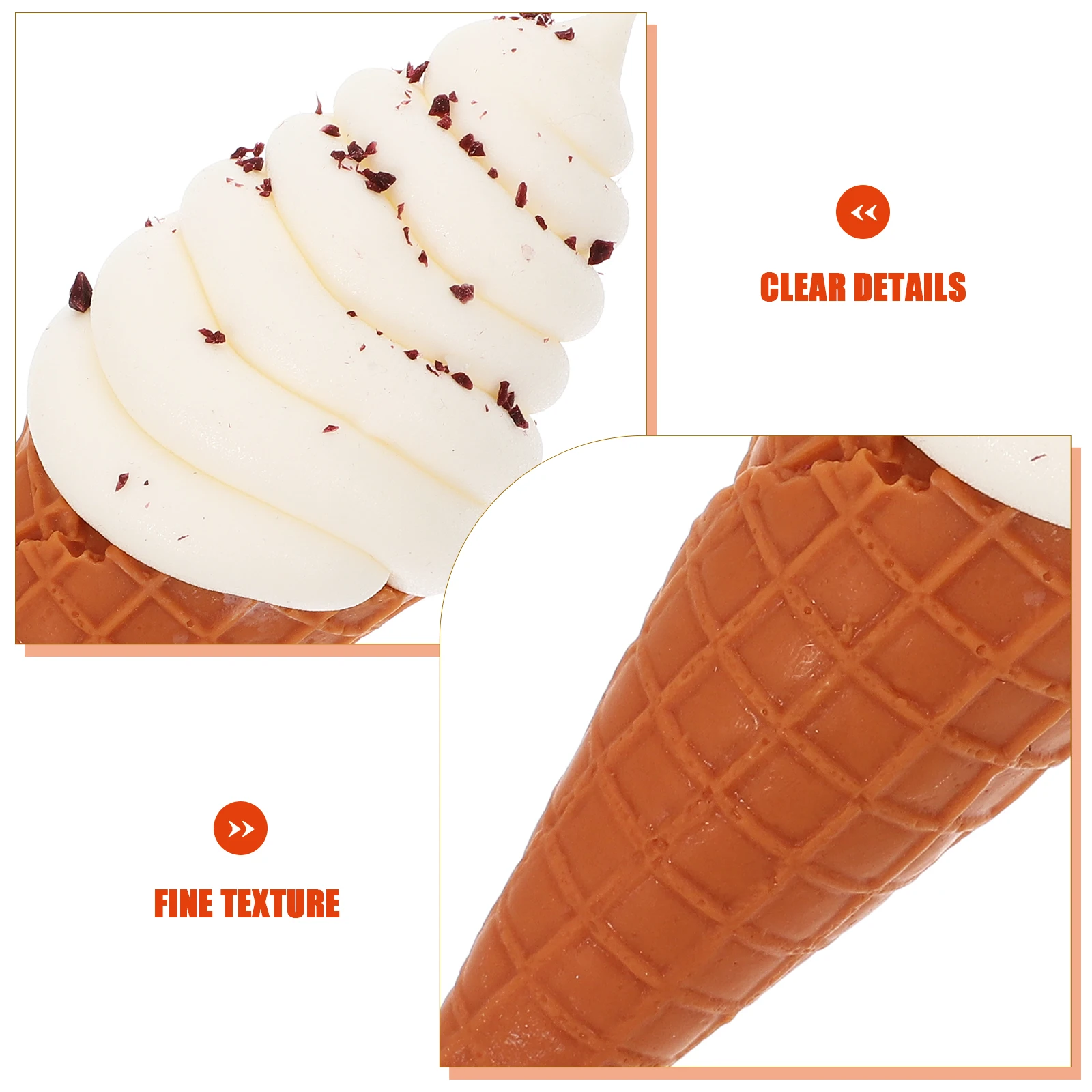 

Fake Ice Cream Cone Prop Artificial Dessert Display for Shop Home Decor Photography Realistic Lightweight PVC Simulation