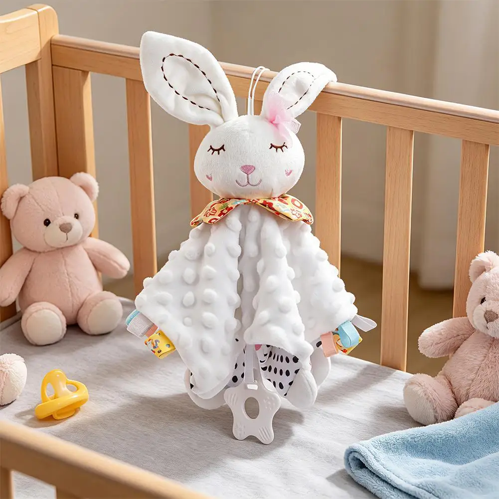 Elephant Rabbit Baby Comforter Blanket Soft Appease Towel Baby Rattle Animals Toys Soothe Reassure Sleeping Towel Lathe Hanging