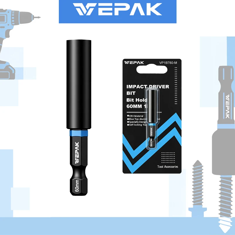

VEPAK VP1BT60-M Impact Bit Holder 60MM Hexagonal Handle Magnetic Sleeve Drive Tool Accessories Adapter