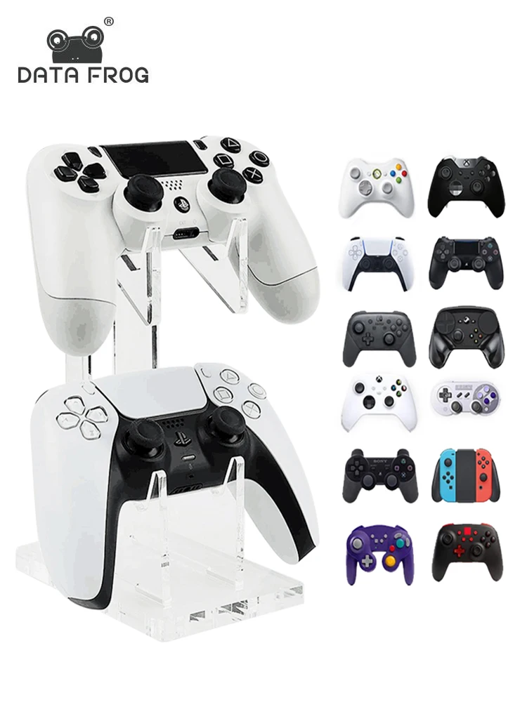 DATA FROG Universal Dual Controller Stand For PS5/PS4/PS3 Desk Controller Holder Gamepad Joystick Mount For Xbox One/Series X