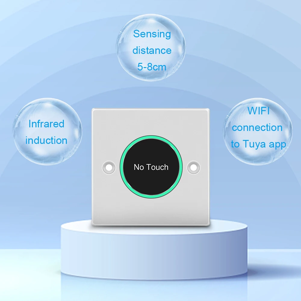 Tuya WIFI Smart Switch pulsante Touchless per controllo accessi porta SmartLife App telecomando Wireless interruttore manuale Smart Home