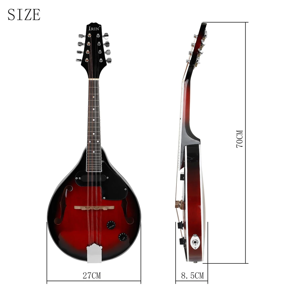 IRIN Electric Mandolin Set 8 Strings A Style Electric Mandolin