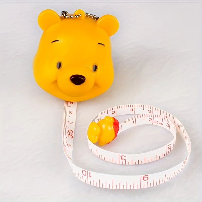 1pc Disney Winnie tape measure, automatic extension, cartoon design, mini pendant contraction tape measure